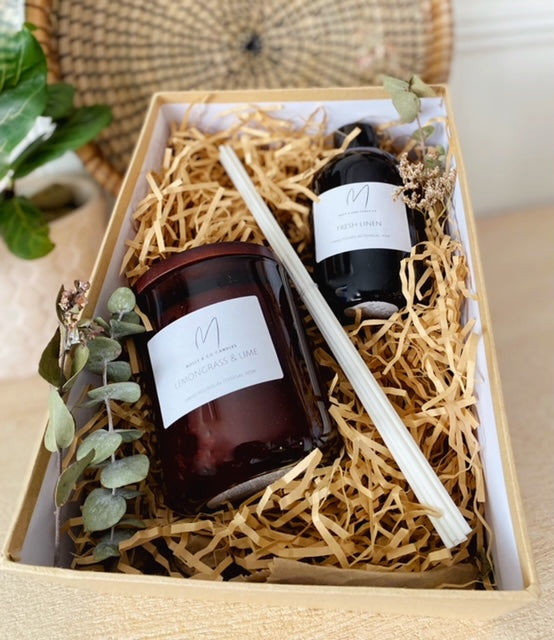 Large Soy Candle and Reed Diffuser Gift Set